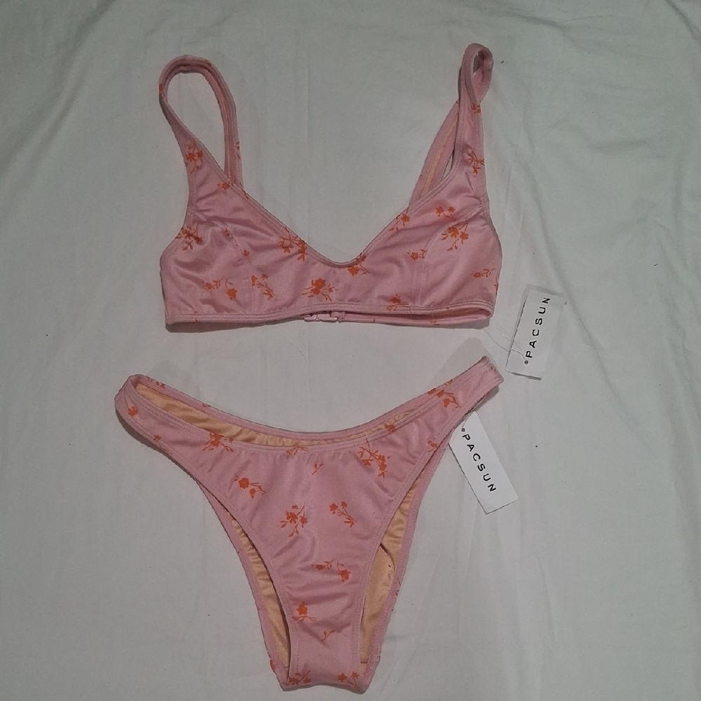 PacSun Pink Floral Bikini Set